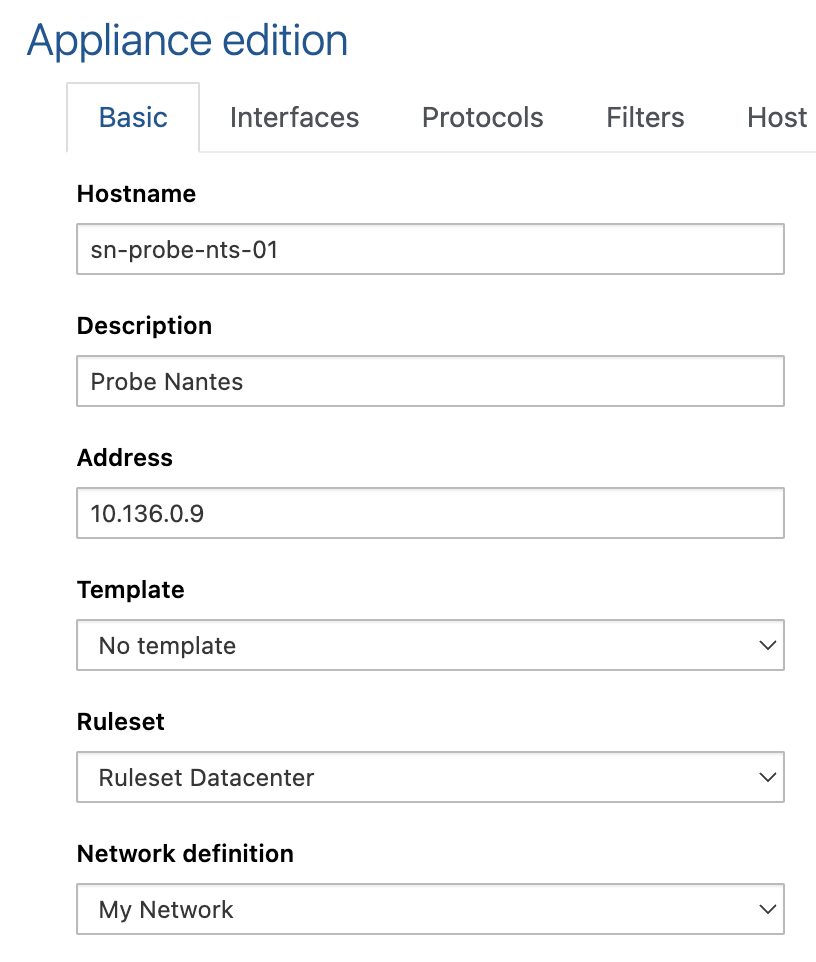 Assigning a Network Definition to a Probe