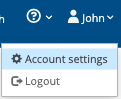 Account Settings dropdown