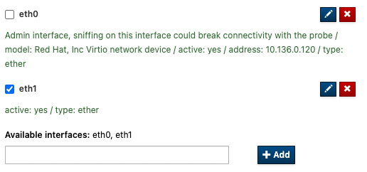 Select the sniffing interface