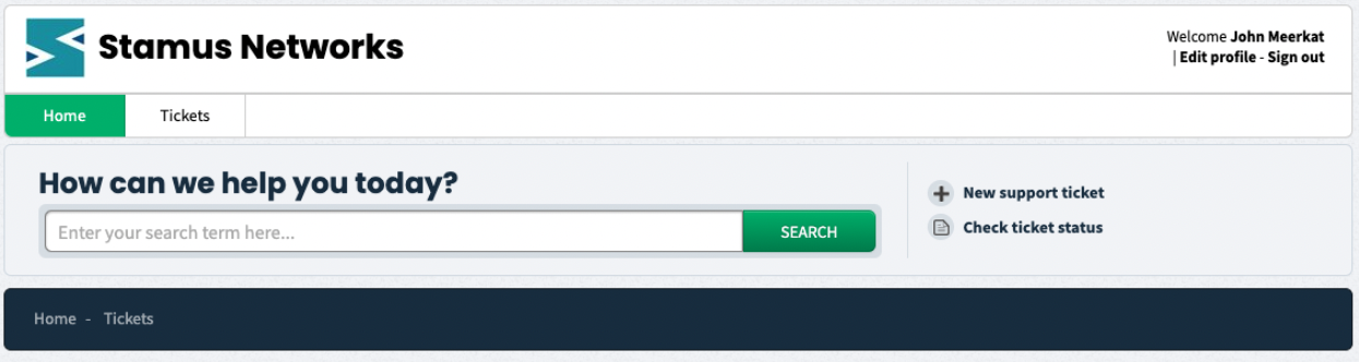 Stamus Networks support portal home page