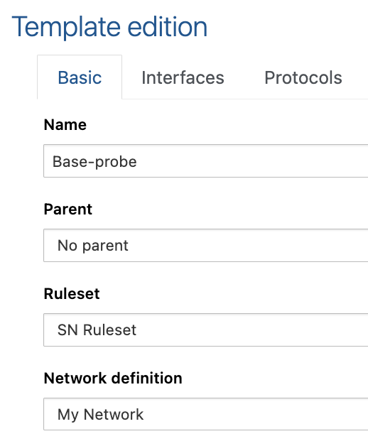 Assigning a Network Definition to a Template