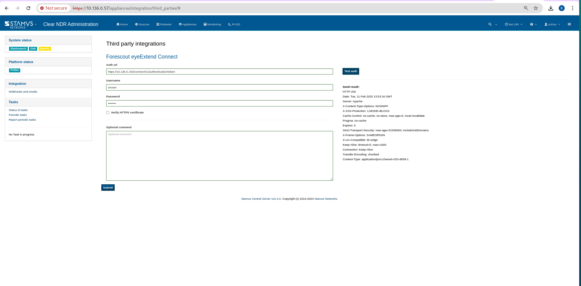 Splunk Cloud Setup integration example