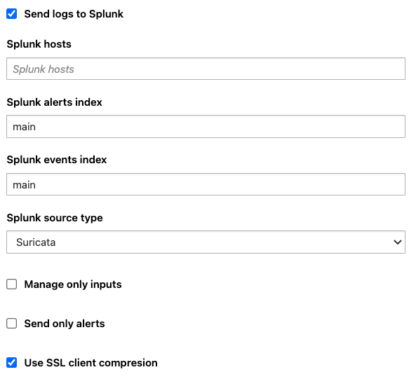 Splunk forwarding options