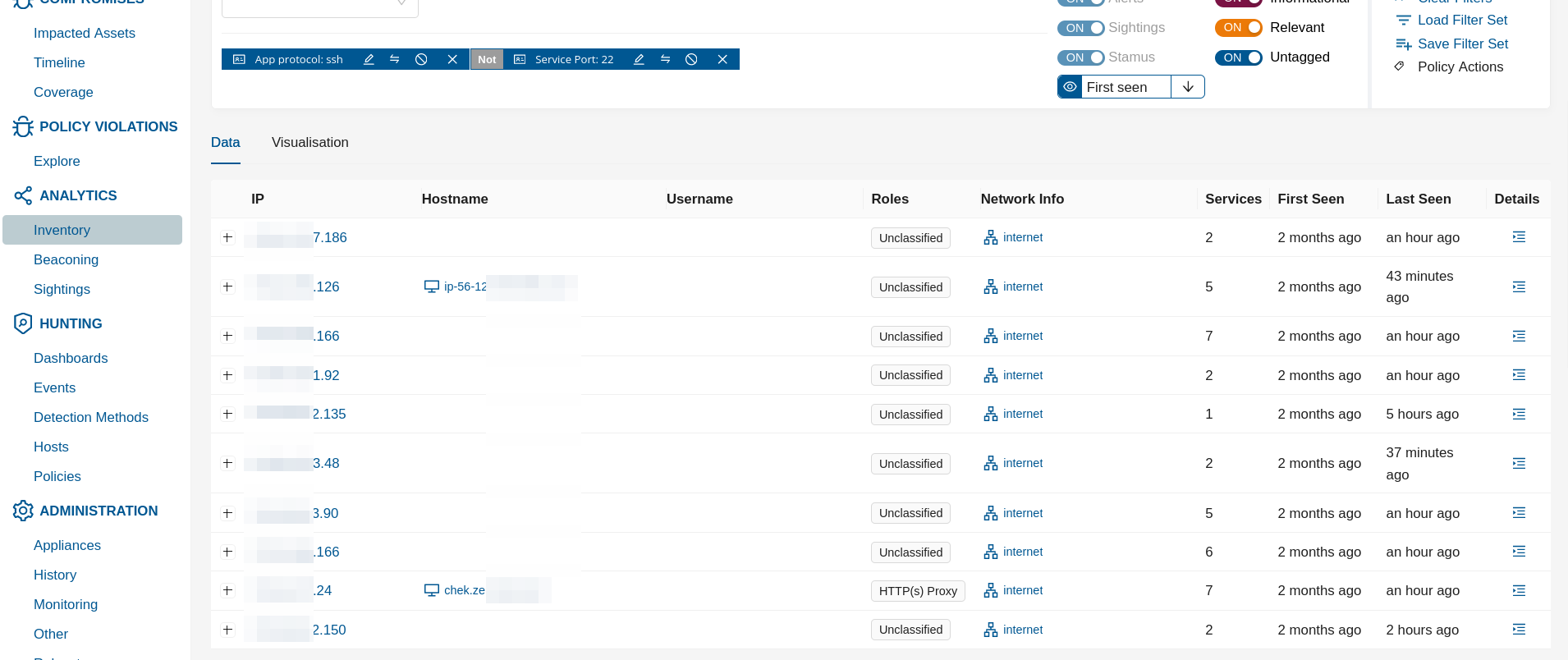 Hunt for hosts that have ssh service running not on the default port 22