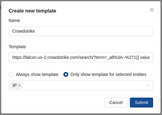 CrowdStrike External links integration example