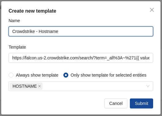 CrowdStrike External links integration example