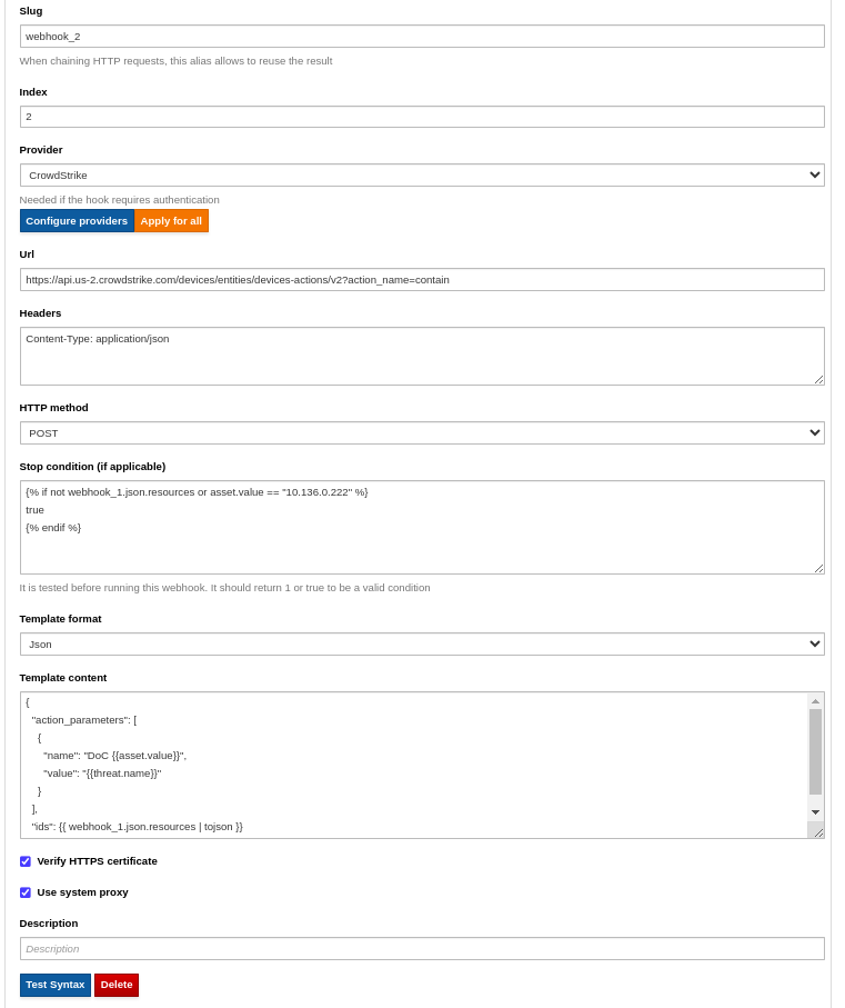 CrowdStrike contain response integration example