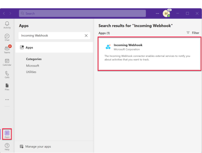 MS Teams integration example