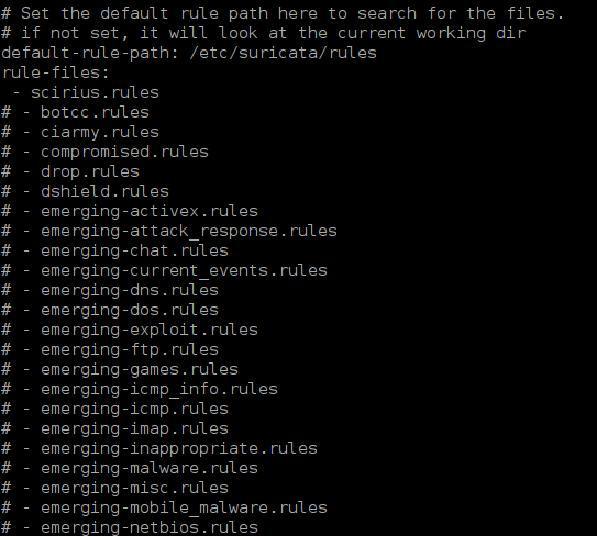 detail of a rule set up for CNCS