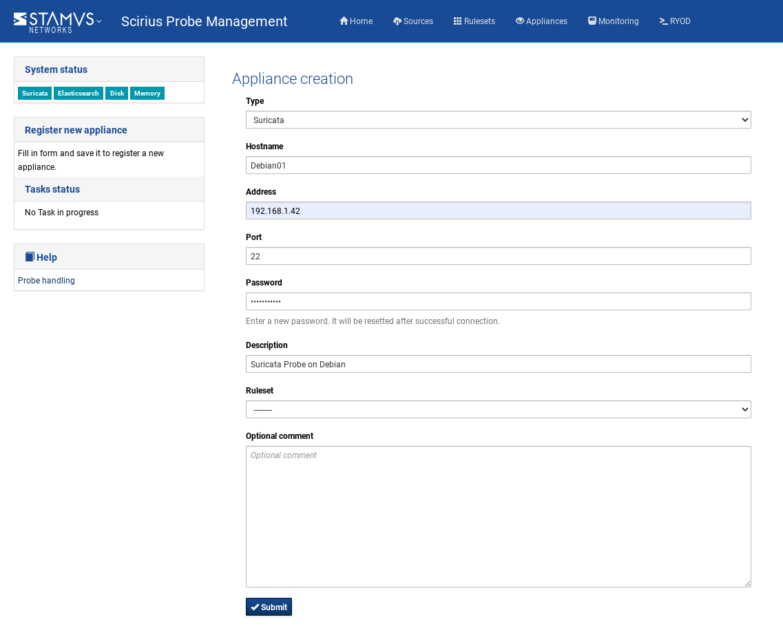 Add Suricata Sensor/probe for rule management in CNCS
